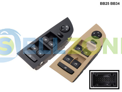 Δύο επιλογές χρωμάτων για κονσόλα κουμπιών ηλεκτρικών παραθύρων BMW E90 E91 - BB25 BB34